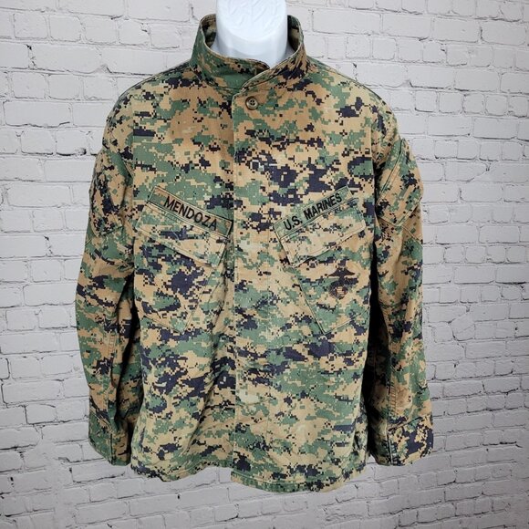 U.S. Marines Digital Camo Uniform Buttoned Long Sleeve Shirt Size Medium M - Picture 1 of 11